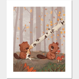 Funny beavers Posters and Art